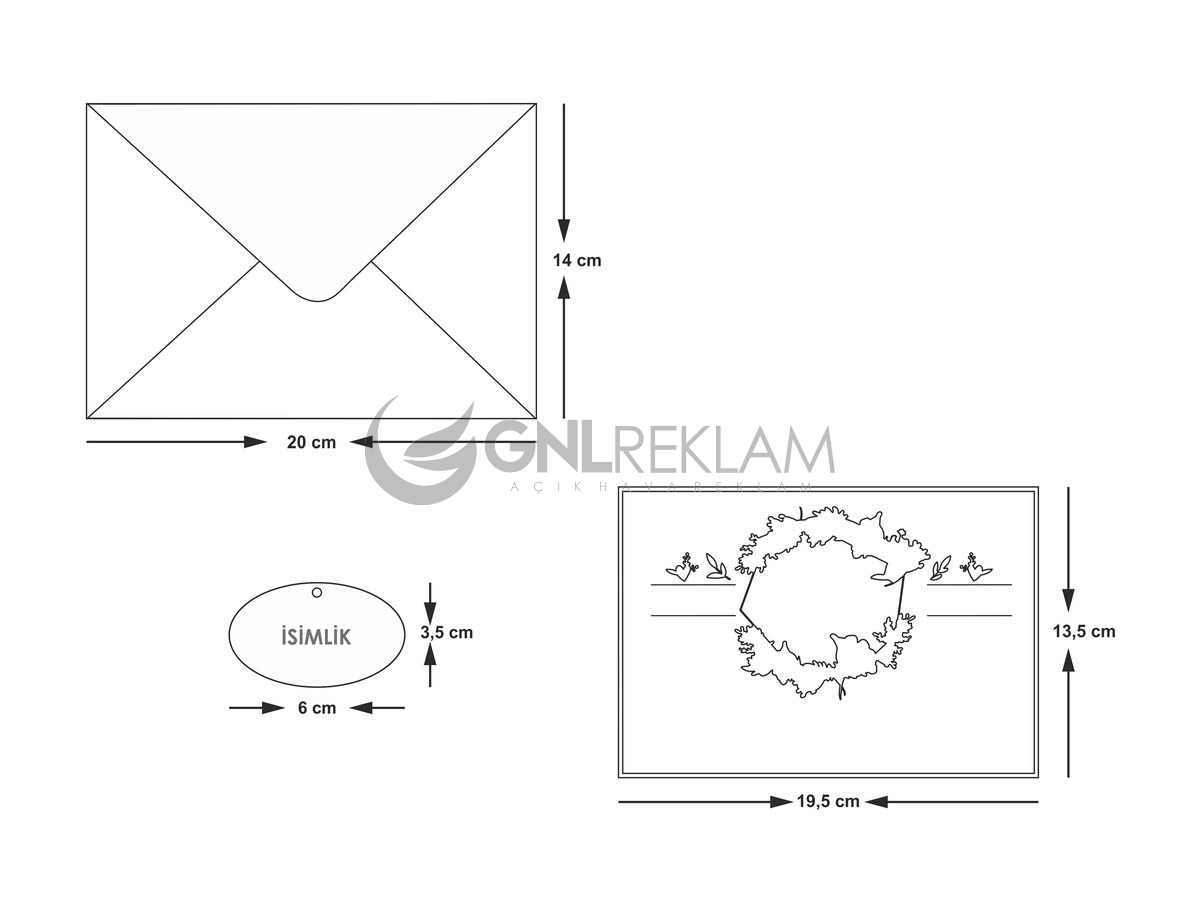 GNL DAVETİYE GDİ-10538 1 Paket (100 Adettir)