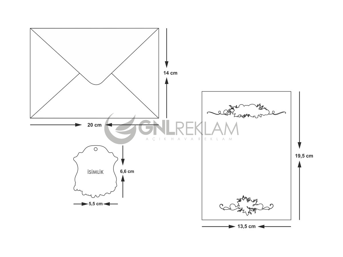 GNL DAVETİYE GDİ-10542 1 Paket (100 Adettir)